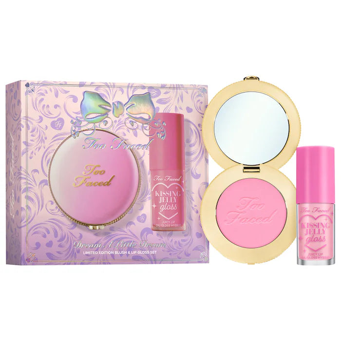 Too Faced Dream A Little Dream Makeup Gift Set — Set De Maquillaje Con Rubor Cloud Crush y Aceite Labial Kissing Jelly