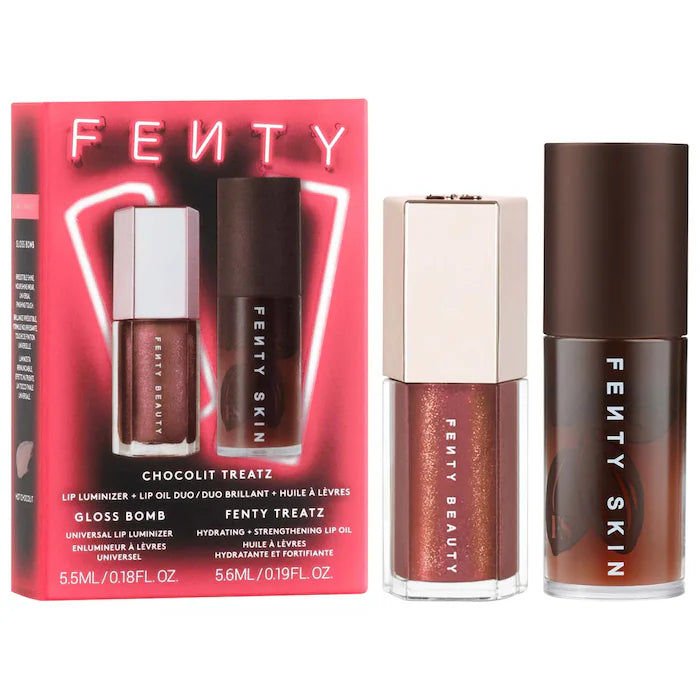 Fenty Beauty Chocolit Treatz Duo – Gloss + Lip Oil En Set Edición Limitada