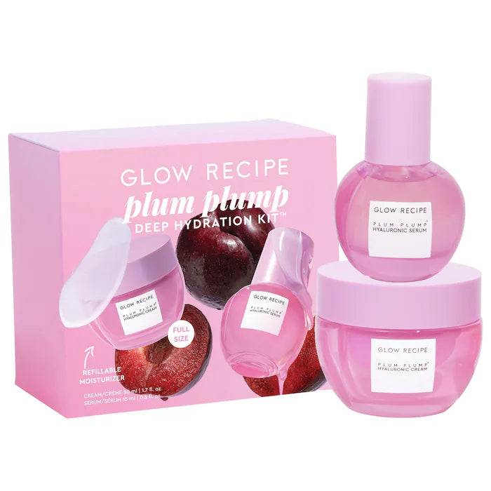 BAJO PEDIDO - Glow Recipe Plum Plump Deep Hydration Skincare Gift Set — Set De Cuidado Facial Con Hidratación Profunda y Efecto Luminoso