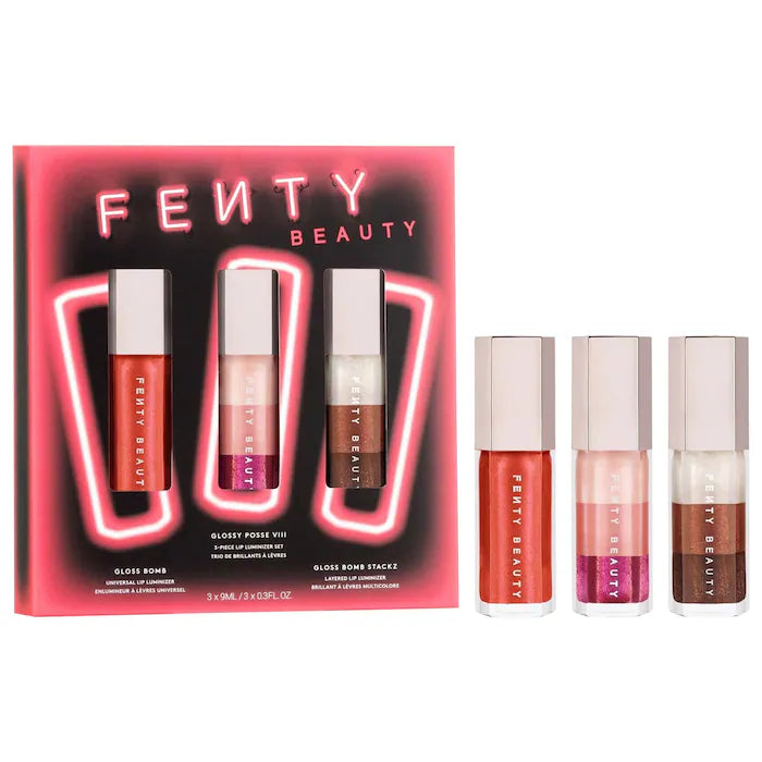 Bajo Pedido – Fenty Beauty by Rihanna Glossy Posse VIII 3-Piece Lip Luminizer Set | Set de Brillos de Labios Hidratantes y Luminosos