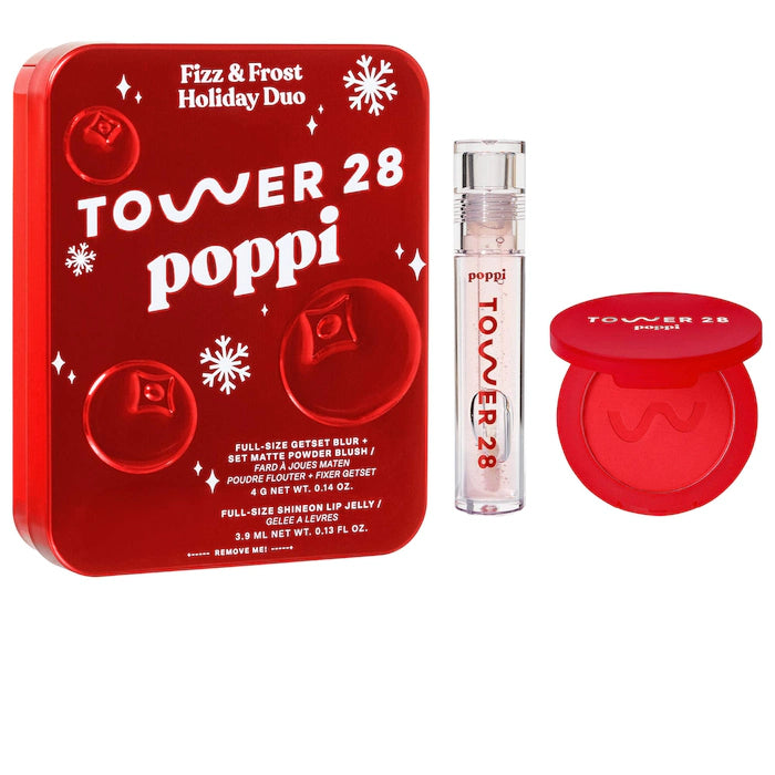 BAJO PEDIDO - Tower 28 x poppi Fizz + Frost Holiday Duo | Edición Limitada Labios & Glow