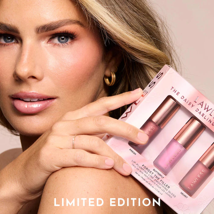 BAJO PEDIDO - LAWLESS Mini Daisy Darlings Lip-Plumping Lip Gloss Trio | Set de Brillos Voluminizadores