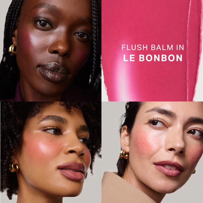 MERIT The Mini Flush Blush Balm Trio — Set De Rubores En Crema Mini Con Acabado Natural En Tonos Postmodern, Le Bonbon Y Redux