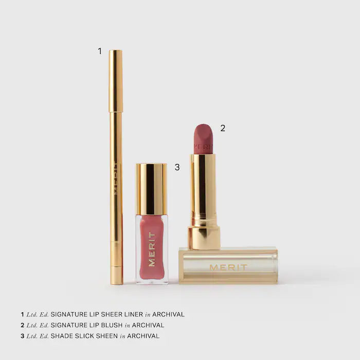 BAJO PEDIDO - MERIT The Archival Lip Essentials Gift Set | Set de Labiales de Lujo