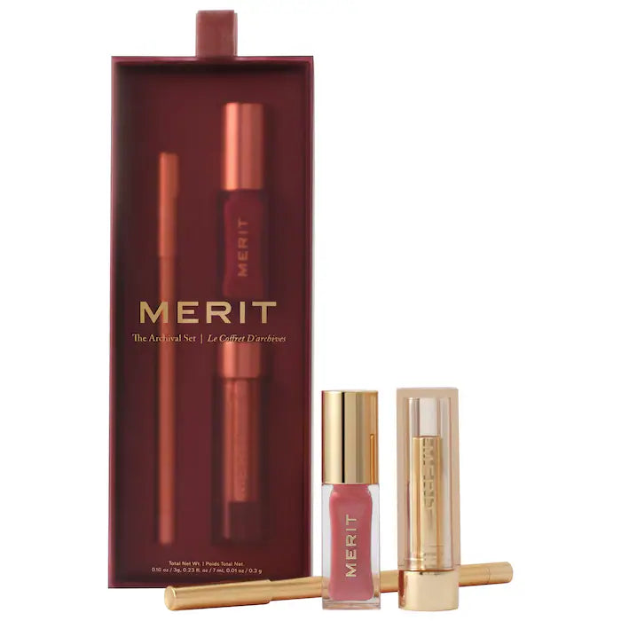 BAJO PEDIDO - MERIT The Archival Lip Essentials Gift Set | Set de Labiales de Lujo