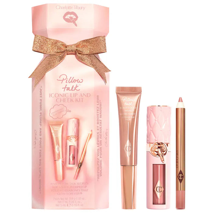 BAJO PEDIDO - Charlotte Tilbury Lip & Cheek Trio Makeup Gift Set — Set De Maquillaje Para Labios y Mejillas Con Acabado Luminoso y Natural
