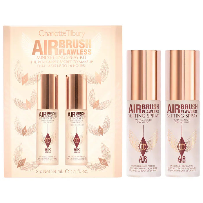 BAJO PEDIDO - Charlotte Tilbury Mini Airbrush Flawless Setting Spray Duo Gift Set | Fijador de Maquillaje