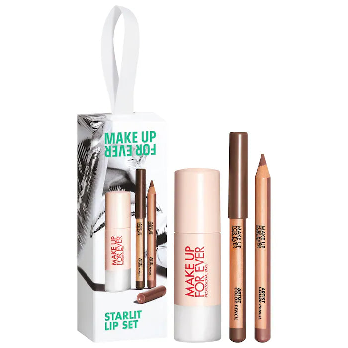 BAJO PEDIDO - MAKE UP FOR EVER Mini Artist Color Lip Pencils & Super Boost Gloss Trio | Set Labial Profesional