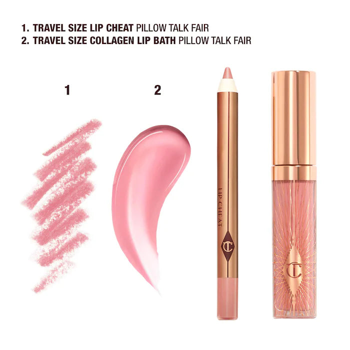 BAJO PEDIDO - Charlotte Tilbury Mini Pillow Talk Glossy Lip Duos | Set de Labiales Brillantes