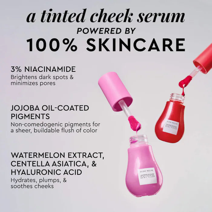 BAJO PEDIDO - Glow Recipe Watermelon Glow Niacinamide Dewy Flush — Rubor Sérum Iluminador Con Niacinamida y Extracto De Sandía
