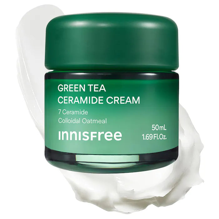 BAJO PEDIDO - Innisfree Green Tea Ceramide Cream – Crema Hidratante Para Barrera Cutánea Y Rojeces 50 ML