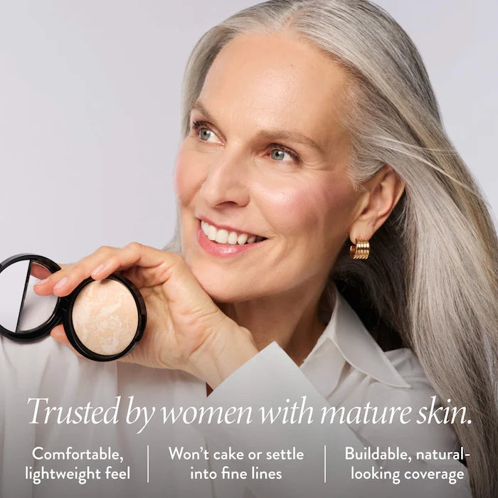 Laura Geller Balance & Brighten Color Correcting Baked Powder Foundation + Kabuki Brush Set