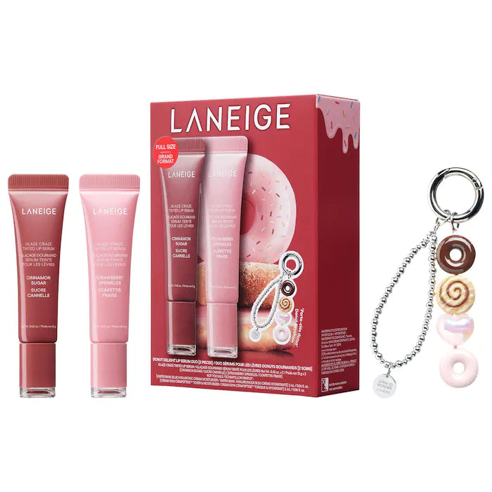 BAJO PEDIDO - LANEIGE Glaze Craze Donut Delight Duo – Lip Serum Tintado Hidratante + Minis De Skincare