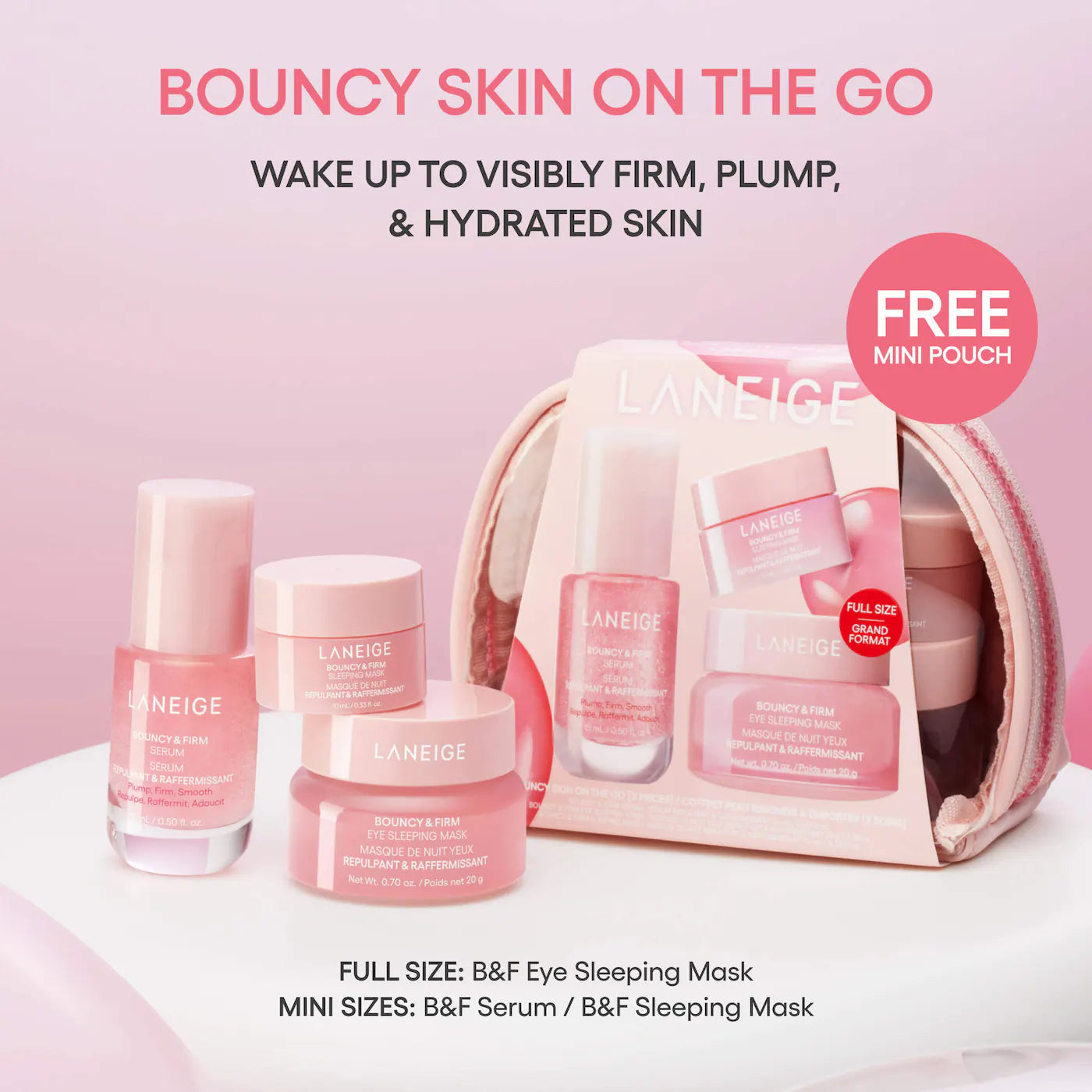 BAJO PEDIDO - LANEIGE Bouncy Skin On the Go Set for Plumping and Firming | Set Exclusivo