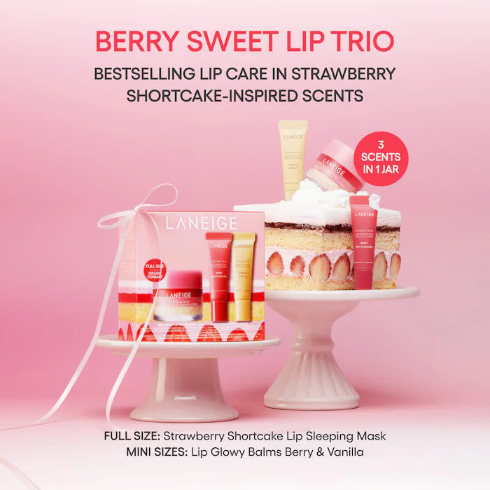 BAJO PEDIDO - LANEIGE Berry Sweet Lip Treatment Minis Trio Set – Hidratación Intensiva Para Labios