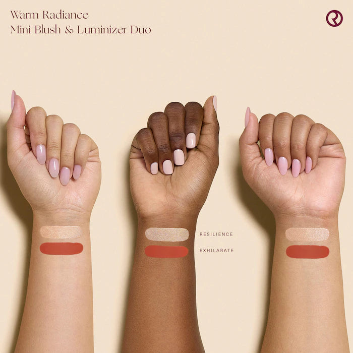 BAJO PEDIDO - RARE BEAUTY Mini Warm Radiance Blush & Luminizer Duo Makeup Gift Set | Set Exclusivo
