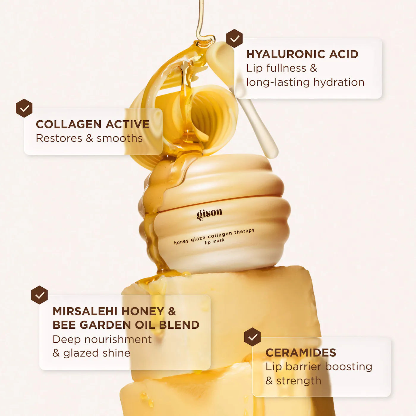 BAJO PEDIDO - Gisou Honey Glaze Collagen Lip Mask | Mascarilla Labial Con Colágeno Y Miel