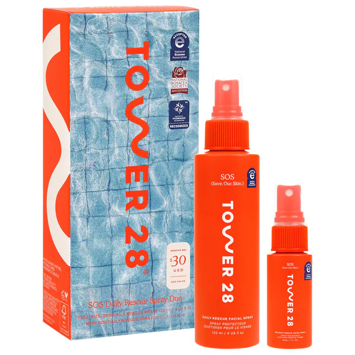 BAJO PEDIDO - TOWER 28 BEAUTY SOS Hypochlorous Acid Spray Duo Skincare Set | Set Exclusivo