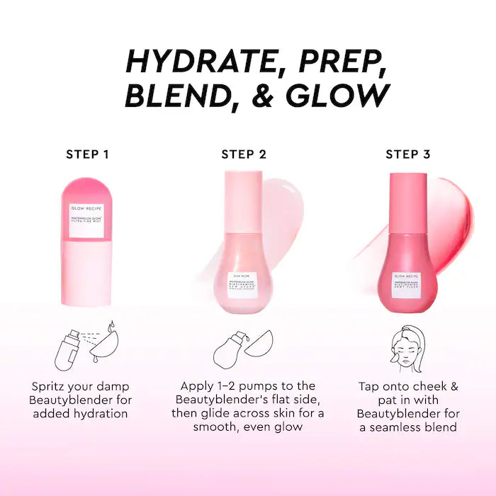 BAJO PEDIDO - Glow Recipe x Beautyblender Watermelon Glow Bestsellers Set de Cuidado Facial y Beautyblender
