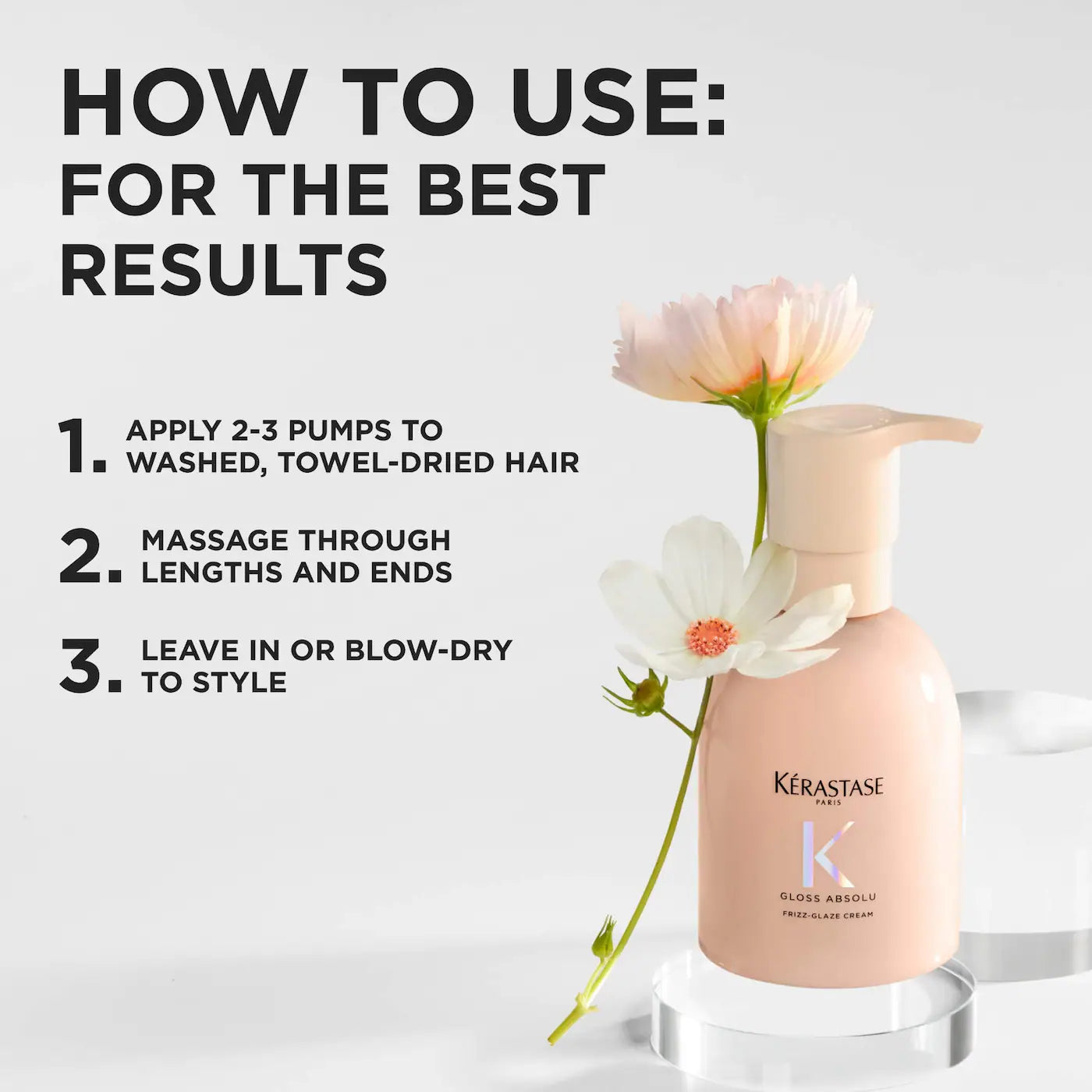 KÉRASTASE Gloss Absolu High-Shine Anti-Frizz Glaze Styling Cream for Medium to Thick Hair | Tratamiento Capilar