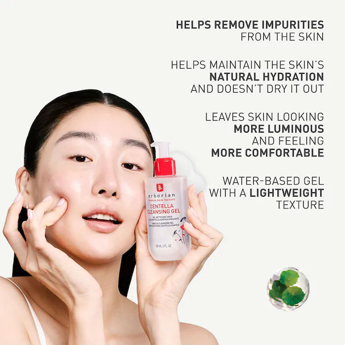BAJO PEDIDO - Erborian Centella Cleansing Gel Limpiador Facial Suave Con Centella Asiática Y Escualano 180 ml