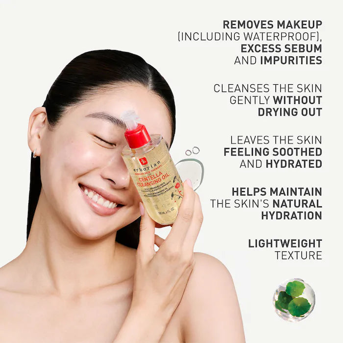 BAJO PEDIDO - Erborian Centella Cleansing Oil Aceite Limpiador Facial Y Desmaquillante Con Centella Asiática 180 ML