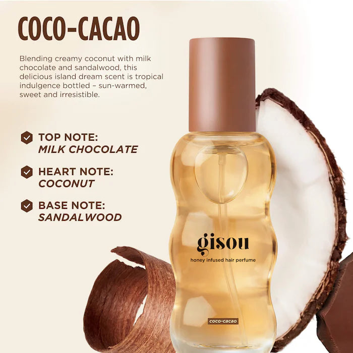 BAJO PEDIDO - Gisou Mini Honey Infused Coco-Cacao Hair Perfume Perfume Para Cabello Con Miel Coco-Cacao Tamaño Mini
