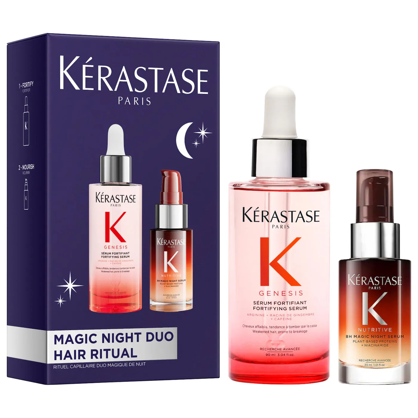 BAJO PEDIDO - KÉRASTASE Genesis Serum & Mini 8H Magic Night Serum Hair Gift Set | Set Exclusivo