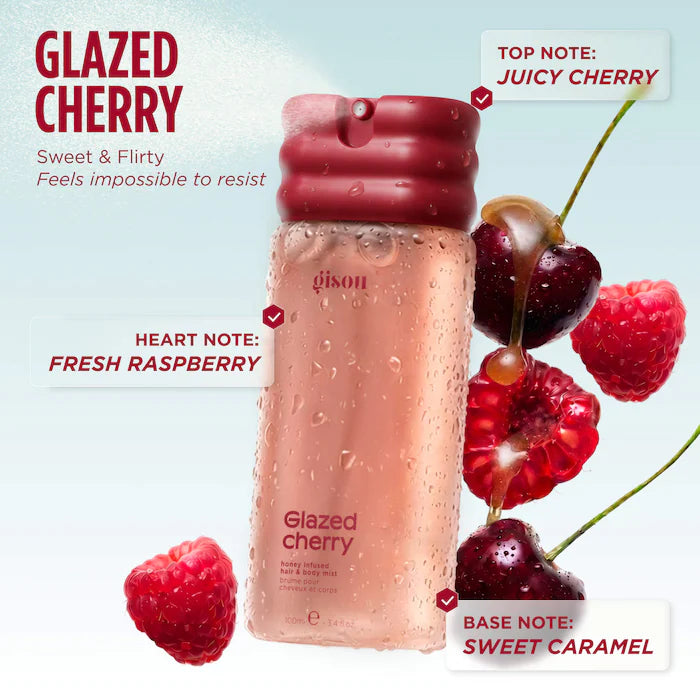 BAJO PEDIDO - Gisou Glazed Cherry Honey Infused Hair & Body Mist Bruma Perfumada Para Cabello y Cuerpo Con Miel 100 ml