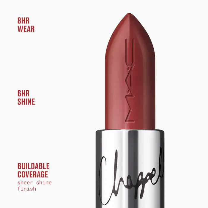 BAJO PEDIDO - MAC Viva Glam X Chappell Roan Lustreglass Sheer-Shine Lipstick "Roan Of Arc" – Labial Edición Especial Colección Benéfica
