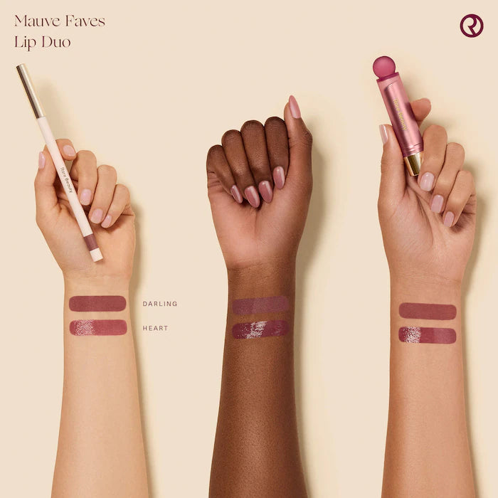 BAJO PEDIDO - Rare Beauty Mauve Faves Lip Duo Makeup Gift Set – Set De Delineador Mate Y Bálsamo Labial En Barra
