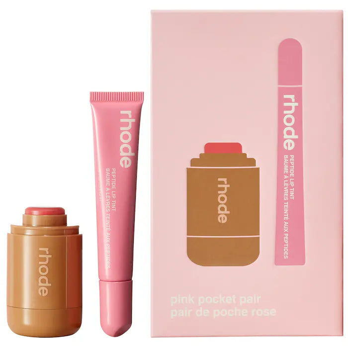 SALE BAJO PEDIDO - Rhode Pocket Pair Limited Edition Lip + Cheek Set – Dúo De Rubor En Crema Y Tinte Labial Con Péptidos Edición Limitada