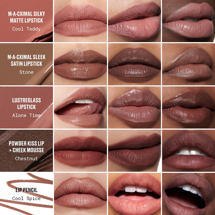 SALE BAJO PEDIDO - MAC Celebrity Nudes Lip Vault – Set De 5 Productos Labiales En Tonos Nude Con Bolsa Edición Limitada