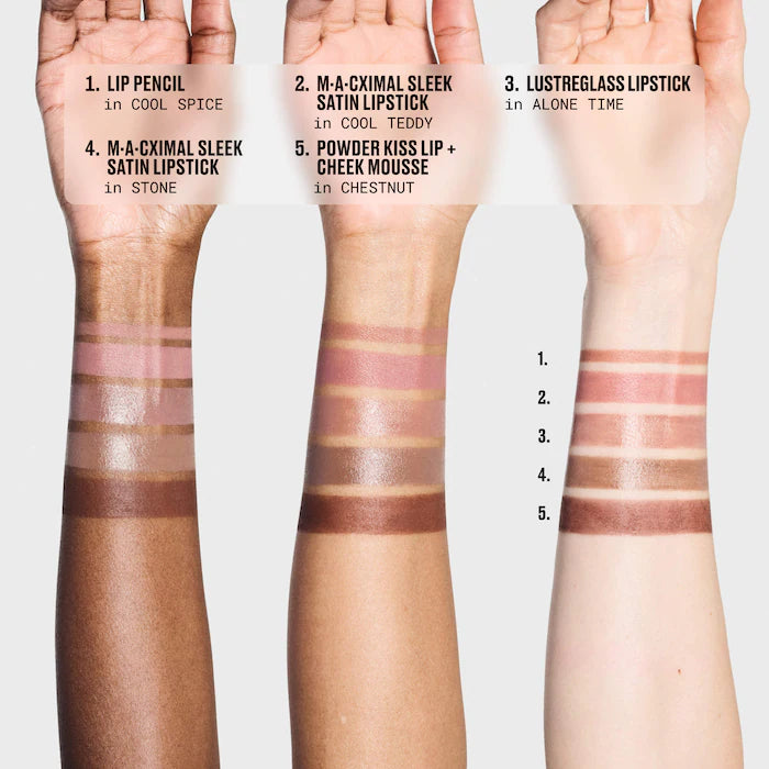 SALE BAJO PEDIDO - MAC Celebrity Nudes Lip Vault – Set De 5 Productos Labiales En Tonos Nude Con Bolsa Edición Limitada