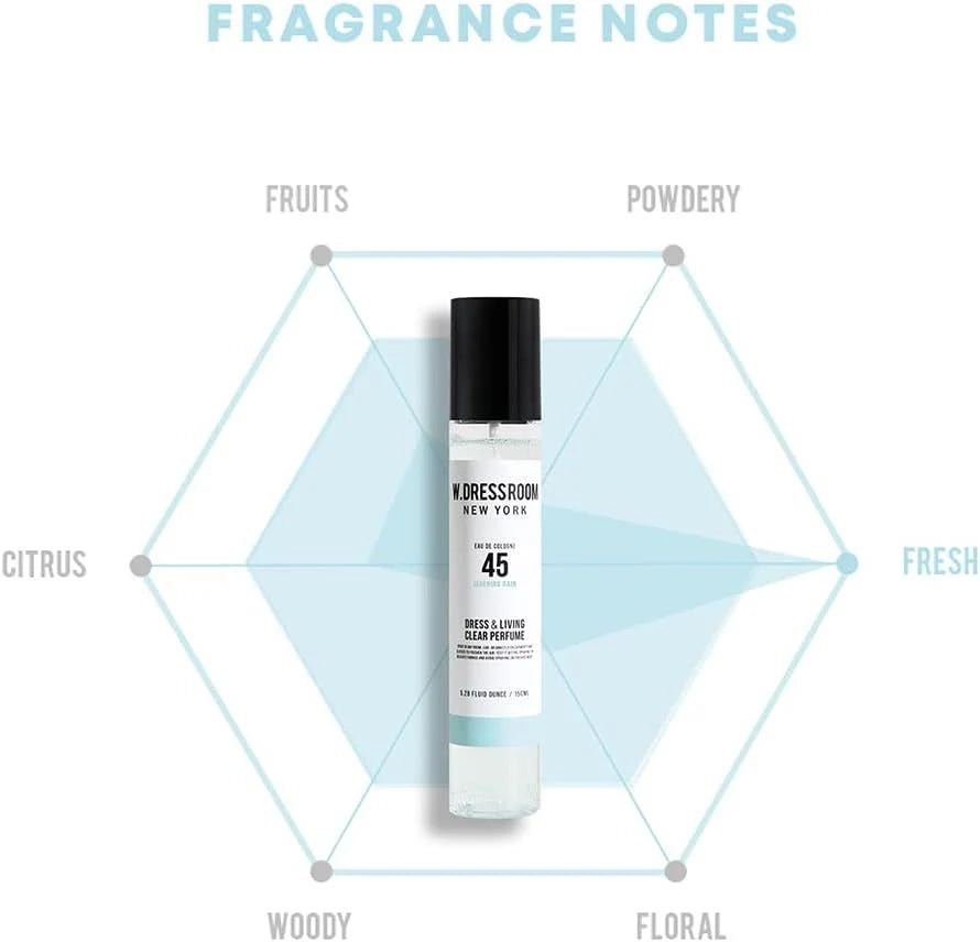 W.Dressroom Dress & Living Clear Perfume 45 Morning Rain – Spray Aromático para Ropa y Hogar 70 ml