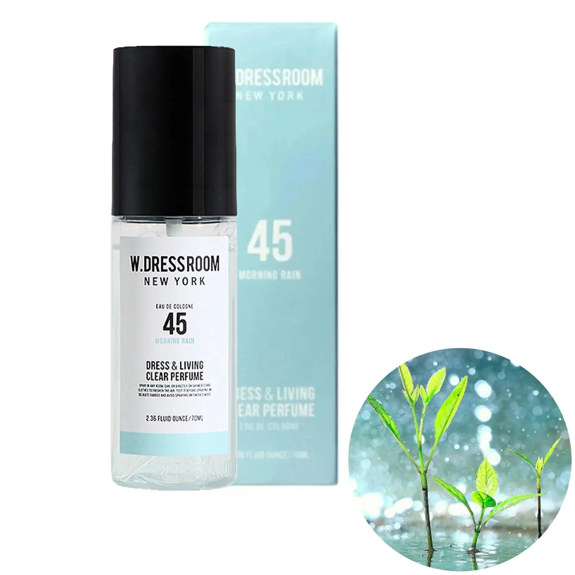 W.Dressroom Dress & Living Clear Perfume 45 Morning Rain – Spray Aromático para Ropa y Hogar 70 ml